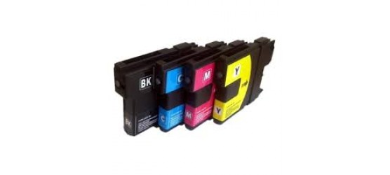 Complete set of 4 Brother LC65 Compatible Inkjet Cartridges